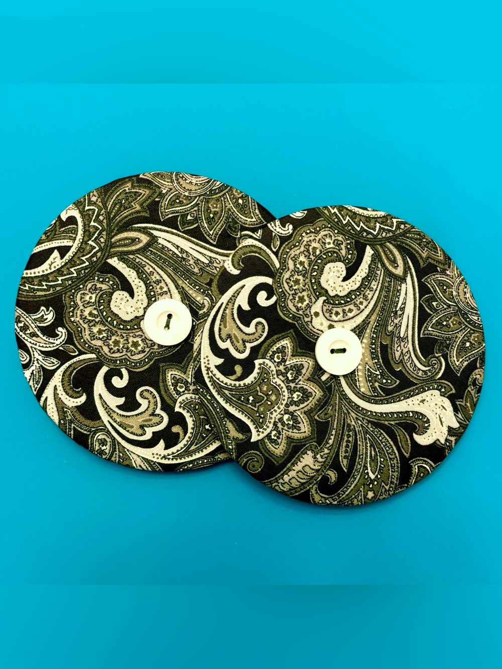 Handmade Fan Card/Helping Hand Organizer for Card Players - Paisley Fabric Qty2